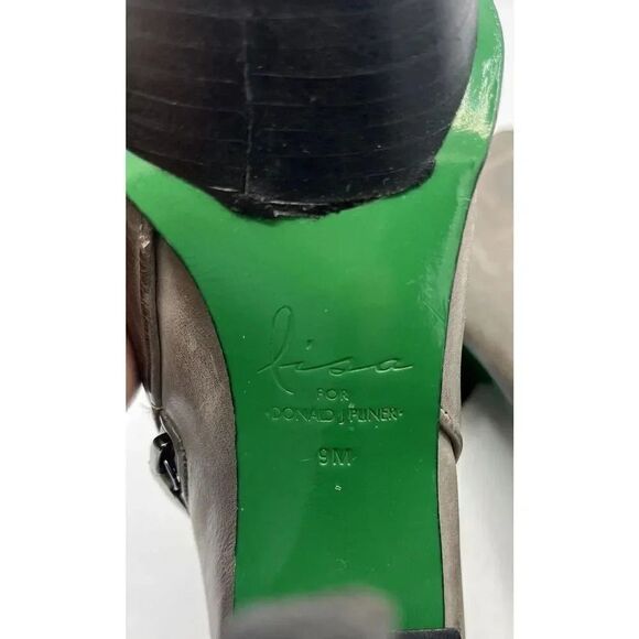 LISA for DONALD PLINER Lago US 9M Taupe‎ Leather Platform Stiletto Ankle Boots - Picture 11 of 12